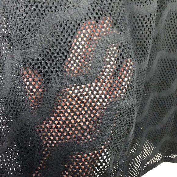 Dotti Black Mesh Wavy Print Tshirt Swim Cover Up L - Picture 3 of 7